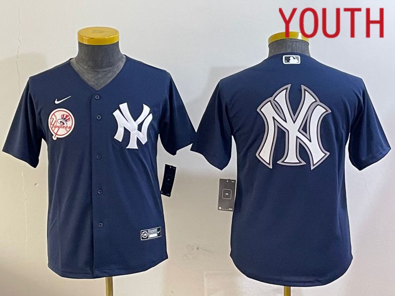 Youth New York Yankees Blank Blue Game 2024 Nike MLB Jersey style 12097